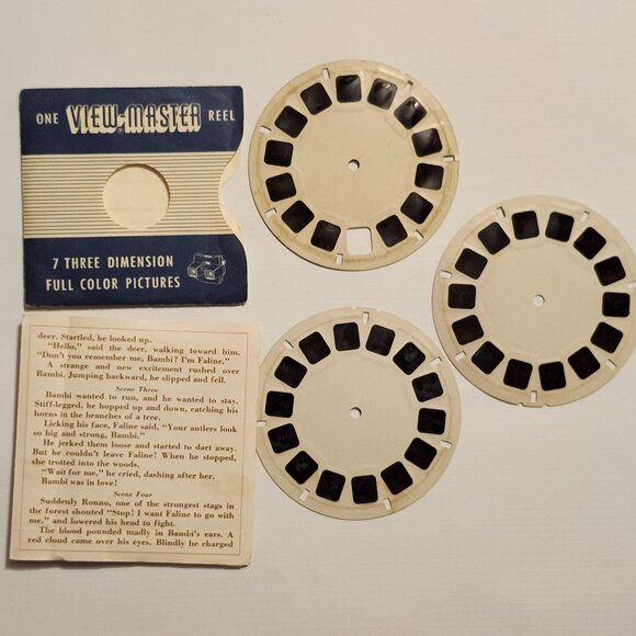 VINTAGE Disney's BAMBI View Master Slides x 3 Disney - Picture 7 of 7